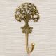 Golden Brass Tree Wall Hooks for Hanging